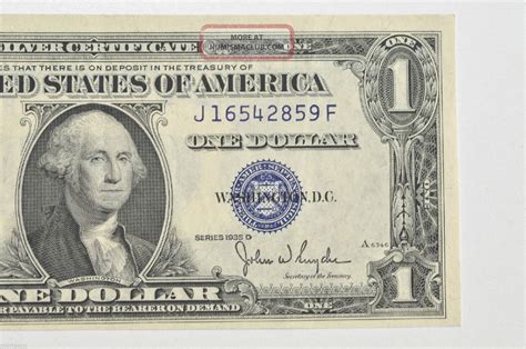 1935 D Us $1 One Dollar Bill Silver Certificate - Vf