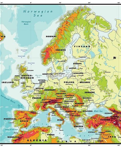 Intacto pegatina grado mapa topografico europa el estudio espejo de puerta brumoso