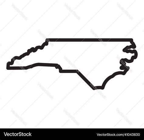 North carolina state shape outline Royalty Free Vector Image