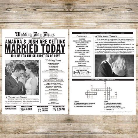 Layout Design Wedding Newspaper Template