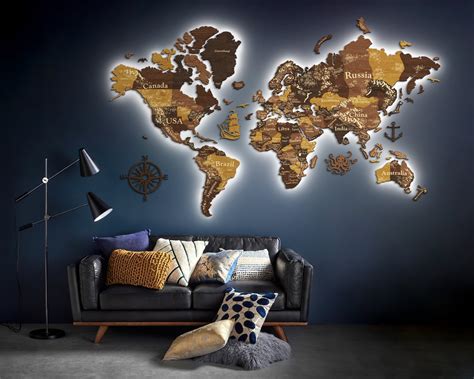 Global Map Decor, Educational World Geologist Gifts Tapestry Wall ...