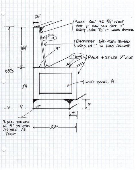 Banquette Drawing | Kitchen banquette, Bench seating kitchen, Kitchen ...