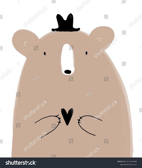 Cute Hand Drawn Brown Teddy Bear Stock Vector (Royalty Free) 2117387660 ...