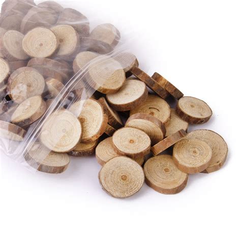 100pcs 1-3CM Approx 3CM Wood Log Slices Discs for DIY Crafts Wedding Centerpieces - Wedding Look