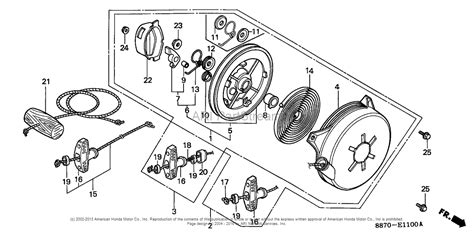 Honda Engines G150 QZDU ENGINE, JPN, VIN# G150-1000001 TO G150-2017901 Parts Diagram for RECOIL ...