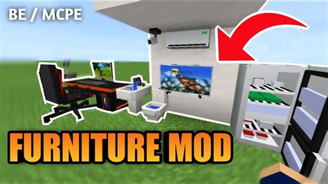 FURNITURE MOD FOR 1.16 MINECRAFT PE / Bedrock Edition | * Working tv , gaming pc * | - YouTube