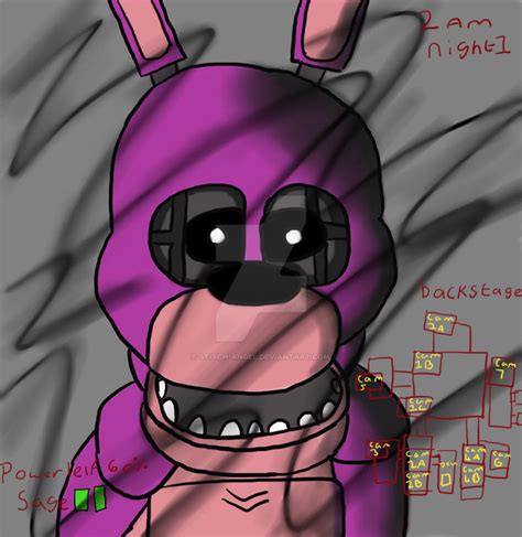 fnaf - bonnie death screen (coloured in ) by Stitch-Angel on DeviantArt