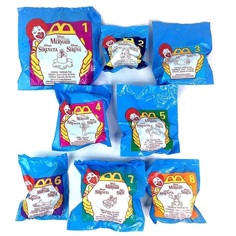 McDonalds 1997 Disney Little Mermaid Happy Meal Toys Complete Set of 8 ...