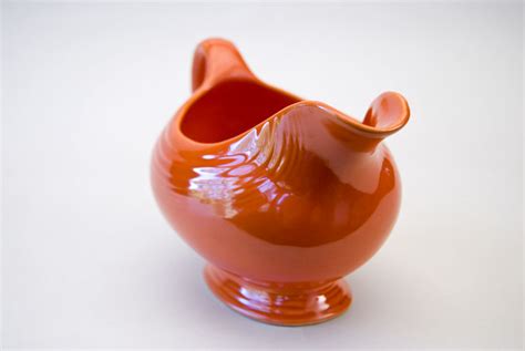 Vintage Fiesta Sauce Boat in Original Red Glaze for Sale