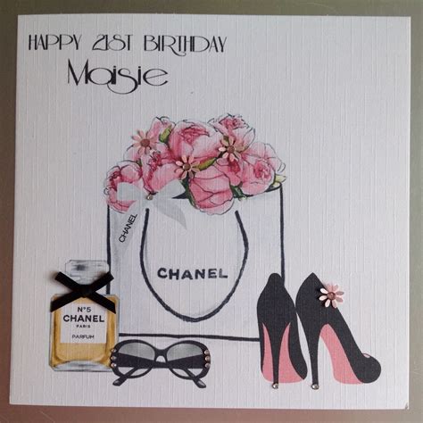 PERSONALISED Handmade BIRTHDAY Card CHANEL PERFUME Mum Friend Daughter ...