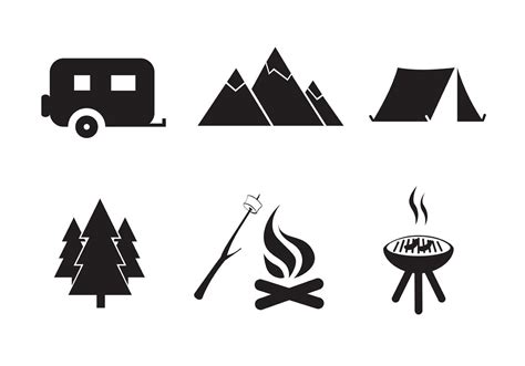 Vector Gratis Camping Icon Set 84006 Vectorkunst bij Vecteezy