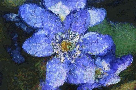 Van Gogh Blue Flower Painting by Mario Carini - Fine Art America