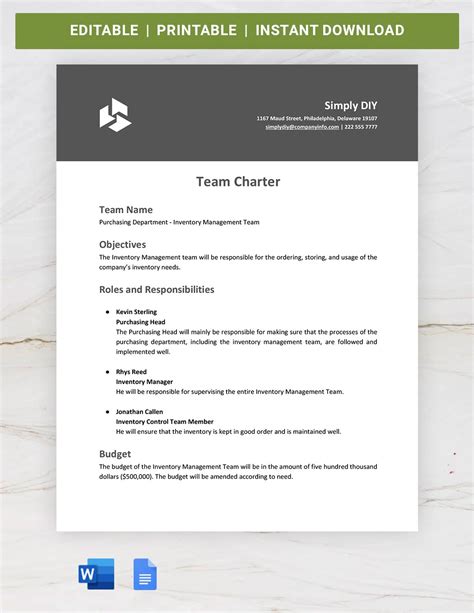 Employee Engagement Team Charter Template in Word, Google Docs - Download | Template.net