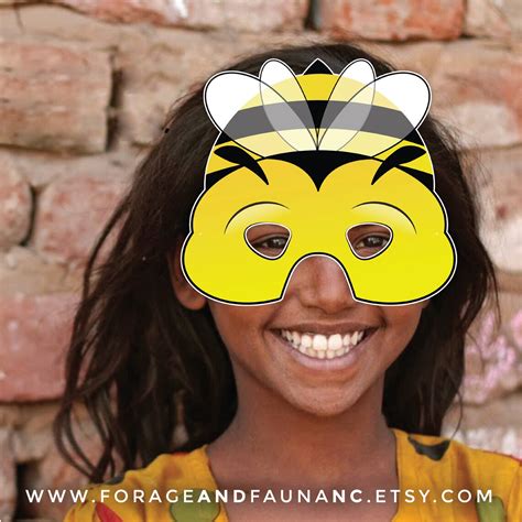 Printable Bumblebee Halloween Mask Photo Booth Prop (Instant Download ...