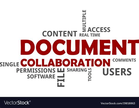 Word cloud - document collaboration Royalty Free Vector