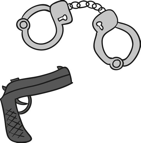 Vector Handcuffs And Gun Png Download - 8th Amendment Drawing Easy Clipart - Full Size Clipart ...