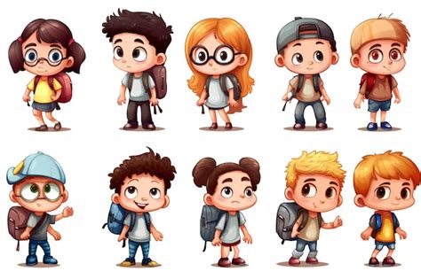 Premium AI Image | A collection of characters including kids with a ...