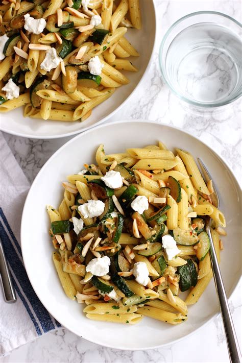 Pasta with Goat Cheese and Zucchini - Green Valley Kitchen