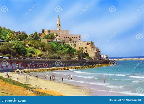 Waterfront and Beach of Old Jaffa, Tel Aviv, Israel Editorial ...