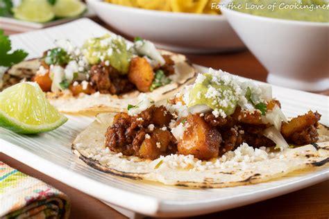 Chorizo and Potato Tacos | For the Love of Cooking