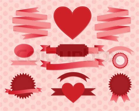 valentine's day ribbons | Stock vector | Colourbox