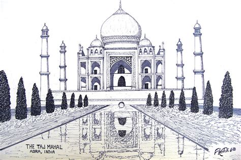 Taj Mahal Drawing by Frederic Kohli | Fine Art America