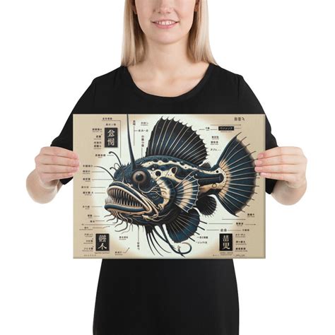 Japanese Anglerfish Anatomy on Canvas - Etsy