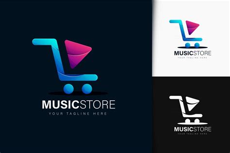 Music store logo design with gradient 2467013 Vector Art at Vecteezy