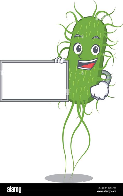 E.coli bacteria cartoon character design style with board Stock Vector Image & Art - Alamy