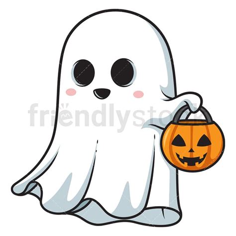 Halloween Sheet Ghost Cartoon Clipart Vector - FriendlyStock