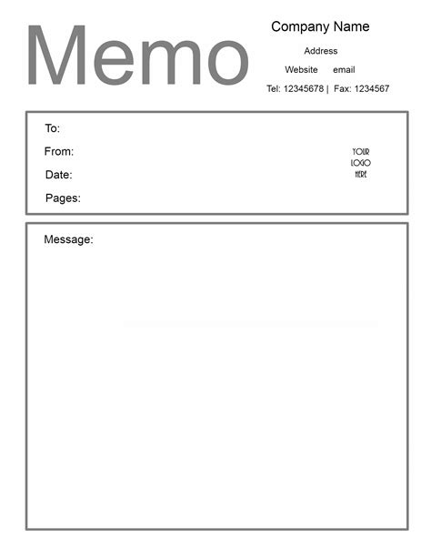 Free Microsoft Word Memo Template