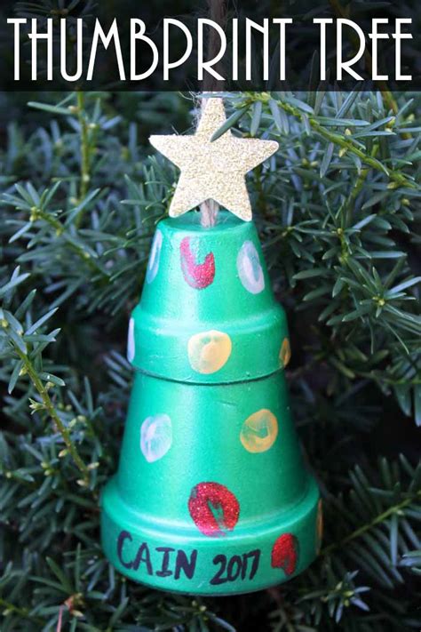 Thumbprint Christmas Tree Ornament - Angie Holden The Country Chic Cottage