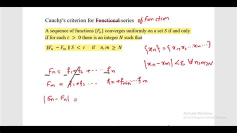 Cauchy's Criterian of Series of Sequence of functions - YouTube