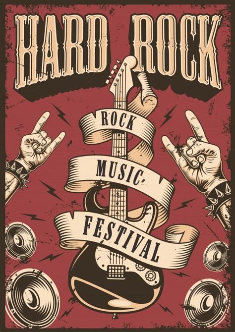 Free Vector | Rock and roll poster | Posters vintage, Rock poster ...