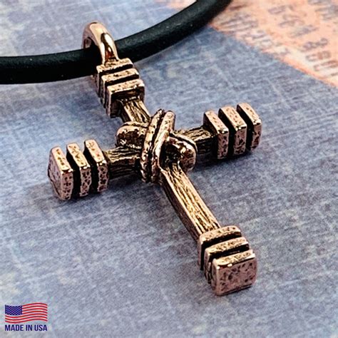 Rugged Cross Necklace Antique Rose Gold Metal Color Finish – Forgiven ...