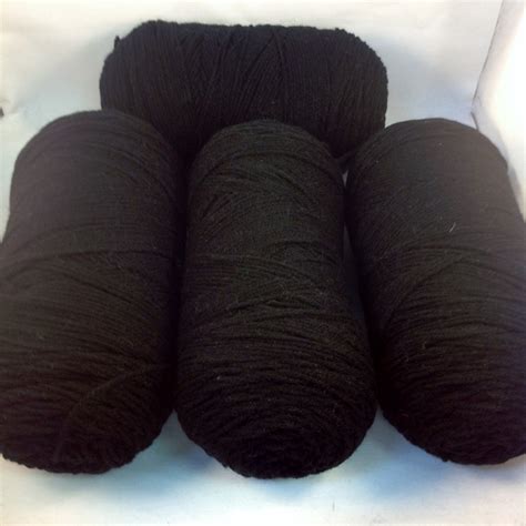 Red Heart Acrylic Yarn 4 Skein Lot Black