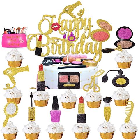 Makeup Birthday Party Photography Backdrop Girls Makeup Spa Cosmetics For Girls Banner Pink ...