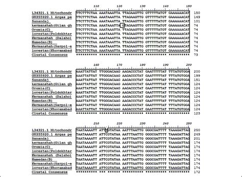 Multiple sequence alignment of the inferred nucleotide acid sequence ...