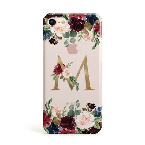 Personalised Clear Monogram & Floral Apple iPhone Case | Floral iphone ...