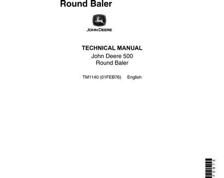 John Deere 500 Round Baler Technical Manual – John Deere Manual