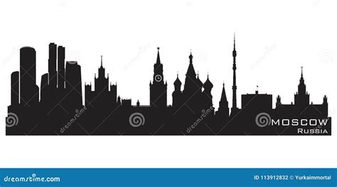 Moscow, Russia Skyline. Detailed Vector Silhouette Stock Vector ...