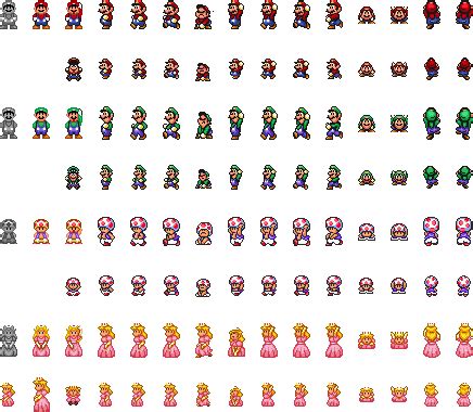 SMAS SMB1 Recolored SMB2 Mario And friends Sprites by Zhuguli232 on DeviantArt