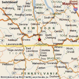 Elmira, New York Area Map & More