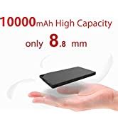 TNTOR 10000mAh Power Bank, 8.8 mm Slim Power Bank with 3 Ports ...