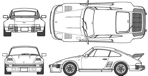Porsche 911 Flatnose Blueprint - Download free blueprint for 3D modeling