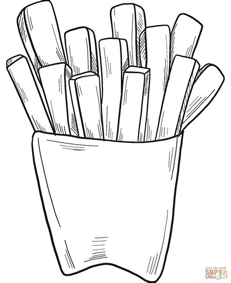 French Fries coloring page | Free Printable Coloring Pages