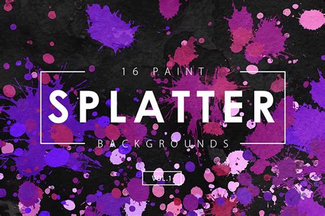 Paint Splatter Backgrounds and Textures for Creative Designs