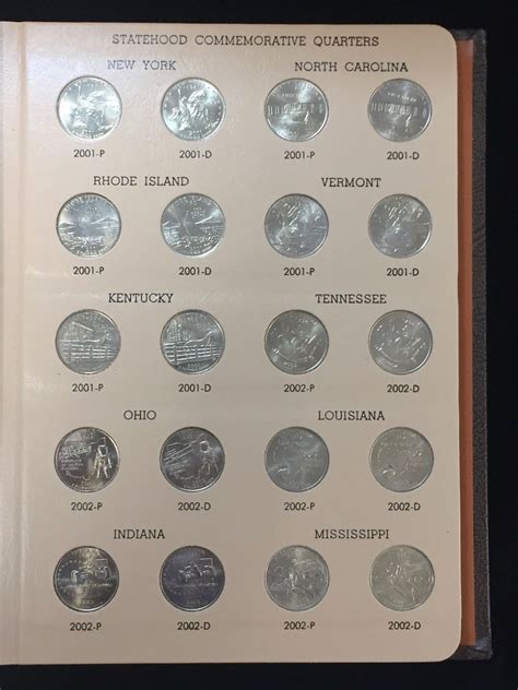 1999-2008 US 25-Cents State Quarter Commemorative Collection (125 Coins)