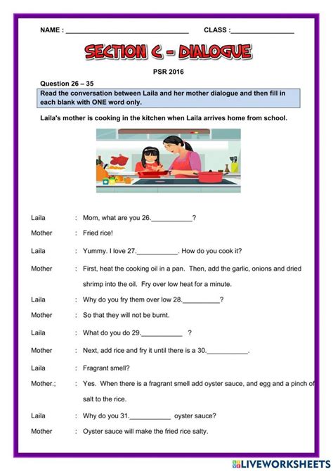 Dialogue PSR 2016 Worksheet