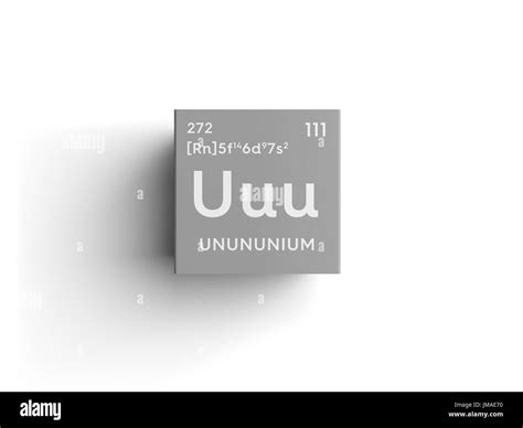 Unununium. Transition metals. Chemical Element of Mendeleev's Periodic Table. Unununium in ...